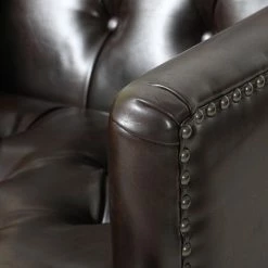 Brand new 🛒 GDFStudio GDF Studio Medford Club Chair, Nailhead Trim, Brown, Faux Leather 💯 -Living Room Furniture Shop 6fb1bc43039ab9c7 0629 w800 h800 b0 p0