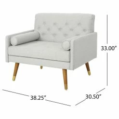 Outlet ⭐ GDFStudio Nour Fabric Mid-Century Modern Club Chair, Light Gray/Dark Walnut 🛒 -Living Room Furniture Shop 6fc182d00f90789f 6562 w800 h800 b1 p0
