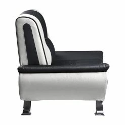 New 😉 Domain Industries Inc. Lexicon Veloce Faux Leather Accent Chair In Black And White ✔️ -Living Room Furniture Shop 7131f9dc01ae2ae8 2293 w800 h800 b1 p0