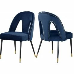 Best Pirce 🥰 MOD The Roxy Dining Chair, Navy, Velvet, Set Of 2 ⭐