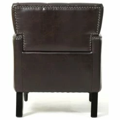 Brand new 🛒 GDFStudio GDF Studio Medford Club Chair, Nailhead Trim, Brown, Faux Leather 💯 -Living Room Furniture Shop 7481d1cd039ab9cd 0629 w800 h800 b1 p0