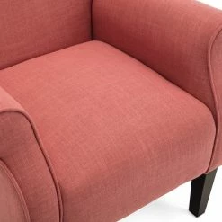 Deals 😀 Belleze High Wingback Linen Armchair, Brick 🌟 -Living Room Furniture Shop 751169860be1cc08 5946 w800 h800 b0 p0