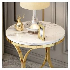 Discount 👍 Homary Modern Round Black Faux Marble Side Table X-Base End Table In Gold, White ✨ -Living Room Furniture Shop 7d11f69c0ec7b28e 0886 w800 h800 b0 p0
