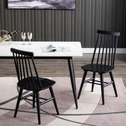 Discount 😍 Duhome Elegant Lifestyle Set Of 2 Spindle Back Wood Dining Room Windsor Chairs, Black 🧨 -Living Room Furniture Shop 7e21f9ee004714dd 4620 w800 h800 b0 p0