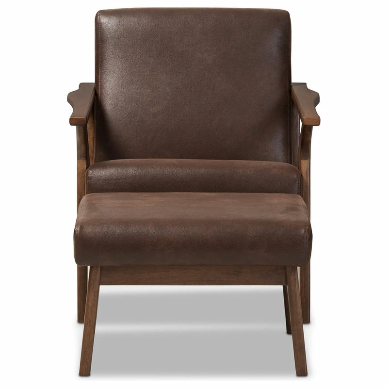 Wholesale 🎁 Baxton Studio Bianca Mid-Century Modern Dark Brown Lounge Chair And Ottoman Set, Dark Brown 😀 2 Wholesale 🎁 Baxton Studio Bianca Mid-Century Modern Dark Brown Lounge Chair And Ottoman Set, Dark Brown 😀 - Image 2