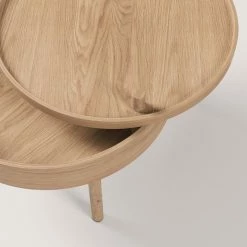 Cheap 🎁 Homary Modern Round Wood Rotating Tray Coffee Table With Storage, Natural ✔️ -Living Room Furniture Shop 81e16b3602a9a59d 0919 w800 h800 b0 p0