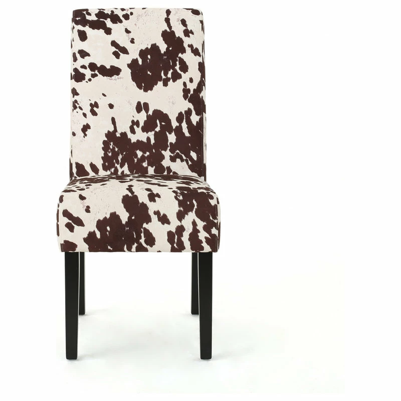 Discount 👏 GDFStudio Percival Upholstered Dining Chairs, Set Of 2, Milk Cow + Dark Brown, Velvet 🎉 5 Discount 👏 GDFStudio Percival Upholstered Dining Chairs, Set Of 2, Milk Cow + Dark Brown, Velvet 🎉 - Image 5