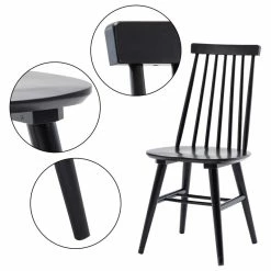 Discount 😍 Duhome Elegant Lifestyle Set Of 2 Spindle Back Wood Dining Room Windsor Chairs, Black 🧨 -Living Room Furniture Shop 8651933d004714bd 4620 w800 h800 b1 p0