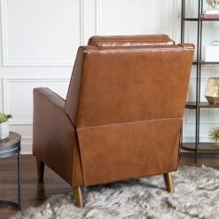 Cheap ⌛ Abbyson Living Hammond Mid-Century Leather Pushback Recliner, Camel 🎉 -Living Room Furniture Shop 87d146320fad9ab0 3238 w800 h800 b0 p0