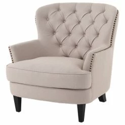 Best reviews of ๐คฉ GDFStudio GDF Studio Alfred Royal Vintage Design Upholstered Arm Chair, Beige ๐ฅ