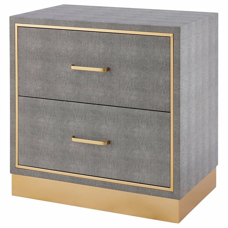 Brand new 😀 New Pacific Direct Inc. Edinburgh 2-Drawer Faux Shagreen End Table 😀 1 Brand new 😀 New Pacific Direct Inc. Edinburgh 2-Drawer Faux Shagreen End Table 😀