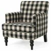 Budget 🔥 GDFStudio GDF Studio Eve Tufted Fabric Club Chair, Black Checkerboard/Dark Brown ❤️