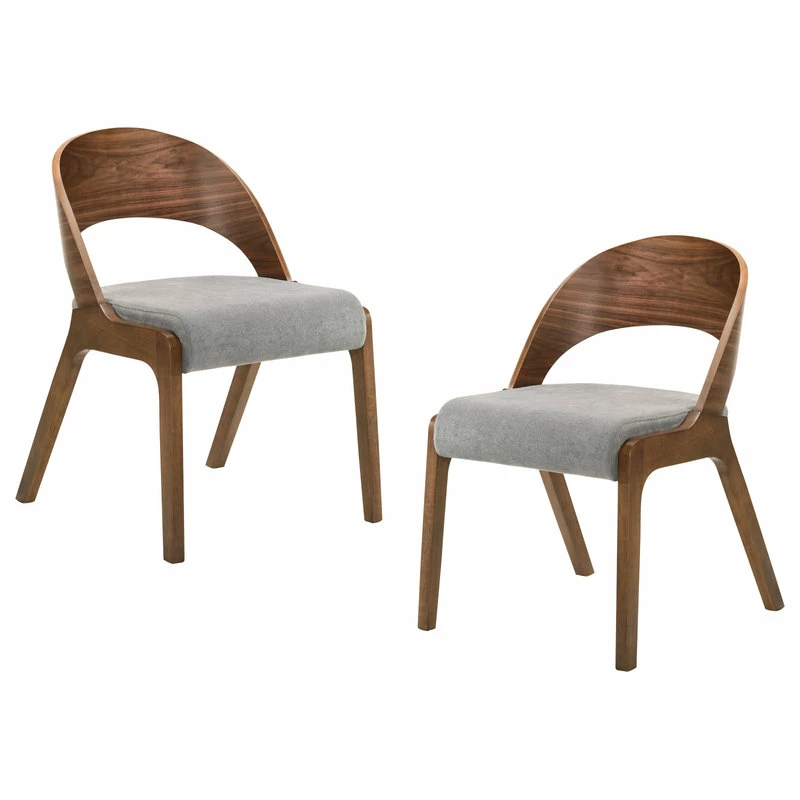Promo ⌛ Vig Furniture Inc. Modrest Runyon Modern Walnut And Gray Fabric Dining Chair, Set Of 2 👍 1 Promo ⌛ Vig Furniture Inc. Modrest Runyon Modern Walnut And Gray Fabric Dining Chair, Set Of 2 👍