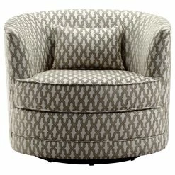 Buy 🥰 Fully Wind Co., Ltd. Dmitri Swivel Barrel Chair, Beige, White 😍