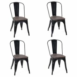 Discount ⌛ Costway Set Of 4 Dining Side Chair Stackable Bistro Metal Wood Stool Black ✔️ -Living Room Furniture Shop 9431d88c0e7db568 4817 w800 h800 b1 p0