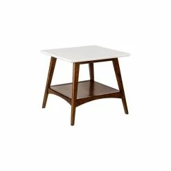 Flash Sale 🎉 Olliix Parker Mid-Century Modern Natural Wood Accent Table, Pecan, End Table 😉