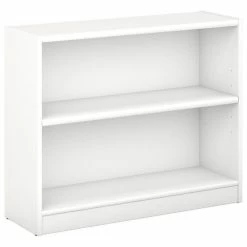 Cheapest 🎉 Bush Business Furniture Universal 2 Shelf Bookcase In Pure White - Engineered Wood 🎉
