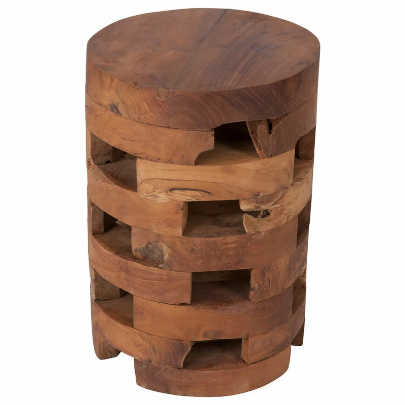 Outlet โญ East At Main's Hixson Brown Teakwood Round Accent Table ๐งจ 1 Outlet โญ East At Main's Hixson Brown Teakwood Round Accent Table ๐งจ