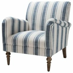 Best reviews of 💯 Karat Home Stripe Armchair With Solid Wood Legs, Navy 👍
