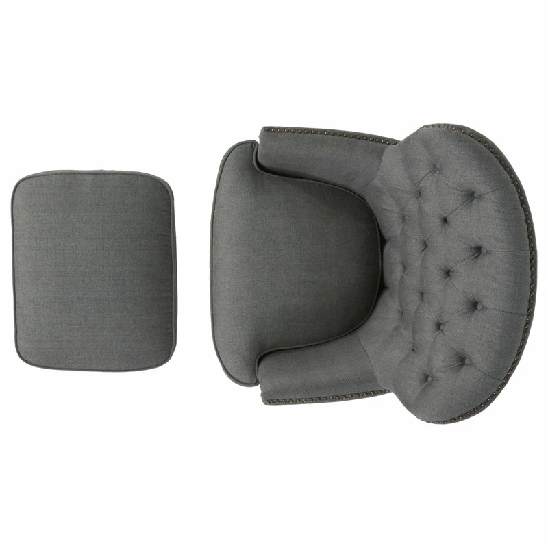 Promo 🤩 GDFStudio GDF Studio Teton Gray Fabric Club Chair And Ottoman 🥰 4 Promo 🤩 GDFStudio GDF Studio Teton Gray Fabric Club Chair And Ottoman 🥰 - Image 4