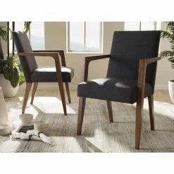 Best deal 👍 Baxton Studio Andrea Mid-Century Modern Dark Gray Upholstered Wooden Armchair, Set Of 2 🥰 8 Best deal 👍 Baxton Studio Andrea Mid-Century Modern Dark Gray Upholstered Wooden Armchair, Set Of 2 🥰 -Living Room Furniture Shop 99c1e9ec0065e4c3 0363 w800 h800 b0 p0