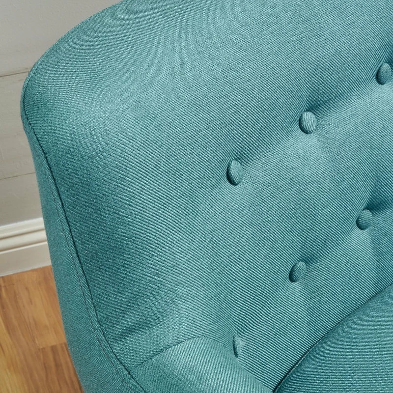 Best Sale ✔️ GDFStudio GDF Studio Madeira Buttoned Mid Century Modern Dark Teal Fabric Club Chair, Dark 🎉 3 Best Sale ✔️ GDFStudio GDF Studio Madeira Buttoned Mid Century Modern Dark Teal Fabric Club Chair, Dark 🎉 - Image 3