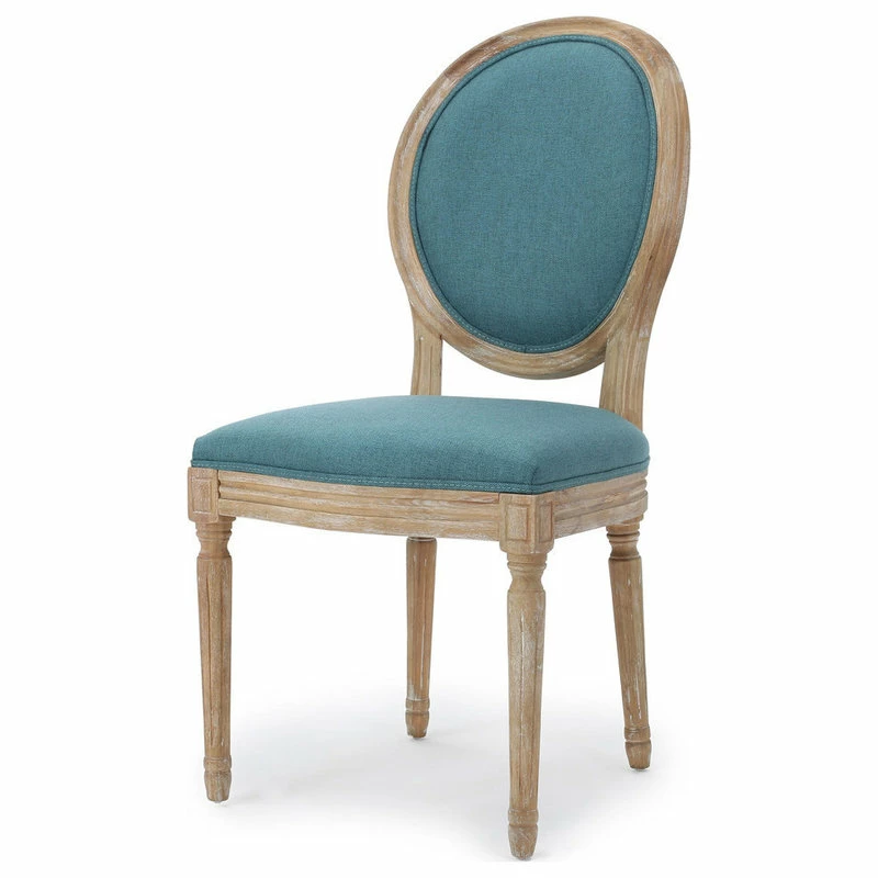 Deals ๐งจ GDFStudio GDF Studio Phinnaeus French Country Fabric Dining Chairs (Set Of 2), Dark Teal โญ 4 Deals ๐งจ GDFStudio GDF Studio Phinnaeus French Country Fabric Dining Chairs (Set Of 2), Dark Teal โญ - Image 4