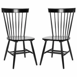 Best Pirce 😀 Safavieh Parker Spindle Dining Chairs, Set Of 2, Black 🎉