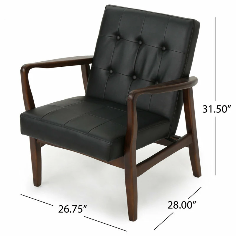 Cheap 🥰 GDFStudio GDF Studio Callisto Mid Century Modern Fabric Club Chair, Black 🥰 3 Cheap 🥰 GDFStudio GDF Studio Callisto Mid Century Modern Fabric Club Chair, Black 🥰 - Image 3