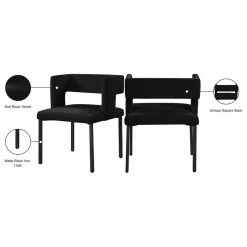 Hot Sale 🔥 MOD The Verve Dining Chair, Black, Velvet And Iron, Set Of 2 🎉 -Living Room Furniture Shop 9ef1bb5c02741347 0757 w800 h800 b1 p0