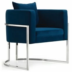 Buy 🎉 Meridian Furniture Pippa Velvet Accent Chair, Navy 💯
