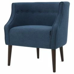 Brand new ๐ฏ GDFStudio GDF Studio Davidson Tub Design Upholstered Accent Chair, Navy Blue ๐คฉ
