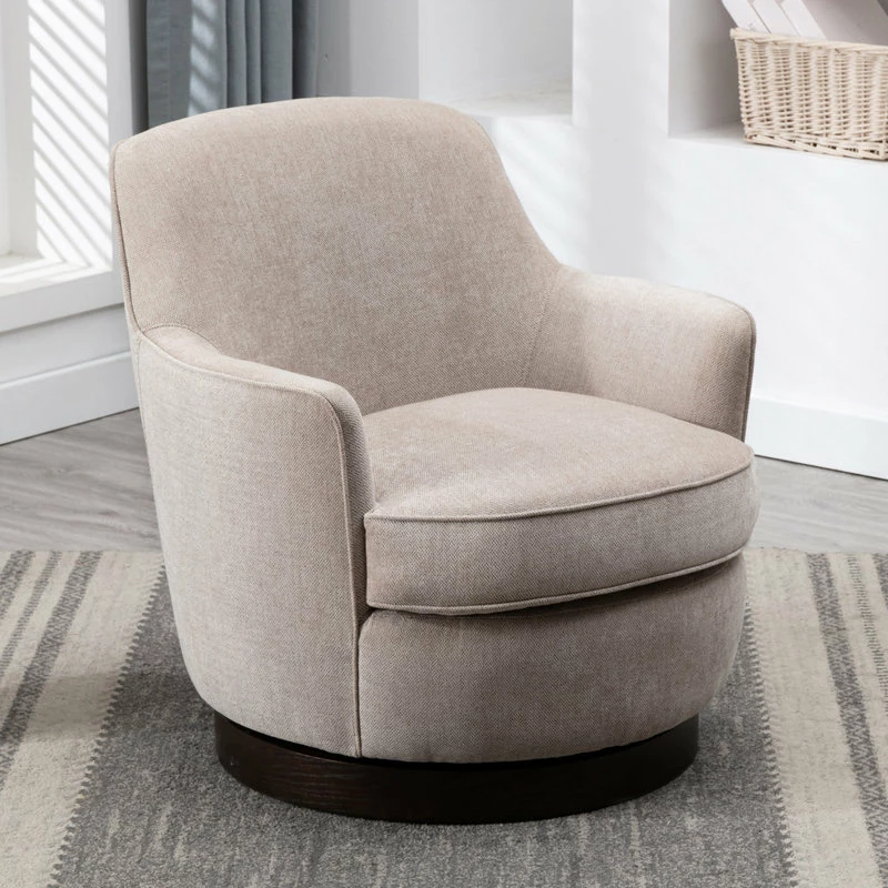 Flash Sale 🛒 Comfort Pointe Reese Oatmeal Wood Base Swivel Chair 🎁 2 Flash Sale 🛒 Comfort Pointe Reese Oatmeal Wood Base Swivel Chair 🎁 - Image 2