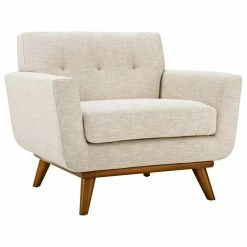 Cheapest 😀 LexMod Engage Upholstered Fabric Armchair, Beige ⌛