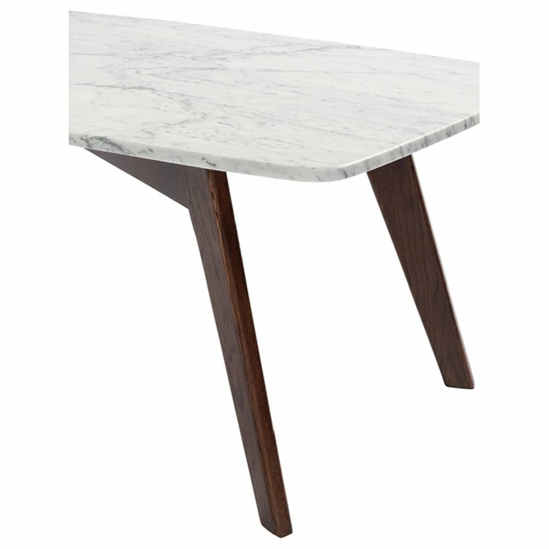 Promo ๐ The Bianco Collection Faura 18"x43.5" Rectangular Italian Carrara White Marble Table With Walnut Legs ๐ 8 Promo ๐ The Bianco Collection Faura 18"x43.5" Rectangular Italian Carrara White Marble Table With Walnut Legs ๐ - Image 8