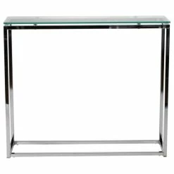 Promo โ Euro Style Sandor Console Table, Clear Glass/Chrome ๐