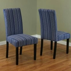Buy 🔥 Monsoon Pacific Seville Stripe Fabric Dining Chairs, Set Of 2, Blue 😉 -Living Room Furniture Shop aec18f7c09b981d7 7081 w800 h800 b0 p0