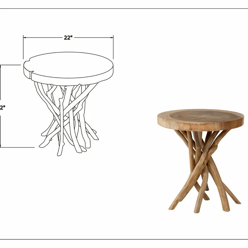 Deals 💯 East At Main's Merrill Brown Round Teakwood Accent Table 🤩 5 Deals 💯 East At Main's Merrill Brown Round Teakwood Accent Table 🤩 - Image 5