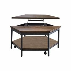 Promo 🔥 Steve Silver Ultimo Chocolate Wood Hexagon Lift-Top Cocktail Table 😍 -Living Room Furniture Shop b2d1e0040d6df1c5 8041 w800 h800 b1 p0