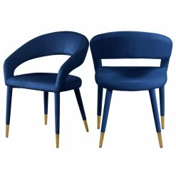 Coupon 💯 MOD The Prescott Dining Chair, Navy, Velvet 🌟