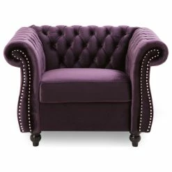 Wholesale 🛒 GDFStudio Leila Chesterfield Velvet Club Chair, Blackberry, Dark Brown ❤️ -Living Room Furniture Shop b8c1bba301d7a8a2 3596 w800 h800 b1 p0