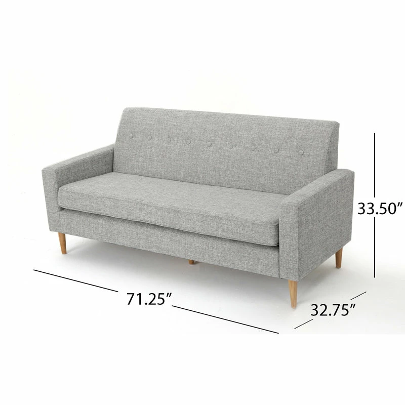 Brand new 🤩 GDFStudio GDF Studio Stratford Mid Century Modern Fabric 3-Seat Sofa, Light Gray Tweed 👏 3 Brand new 🤩 GDFStudio GDF Studio Stratford Mid Century Modern Fabric 3-Seat Sofa, Light Gray Tweed 👏 - Image 3
