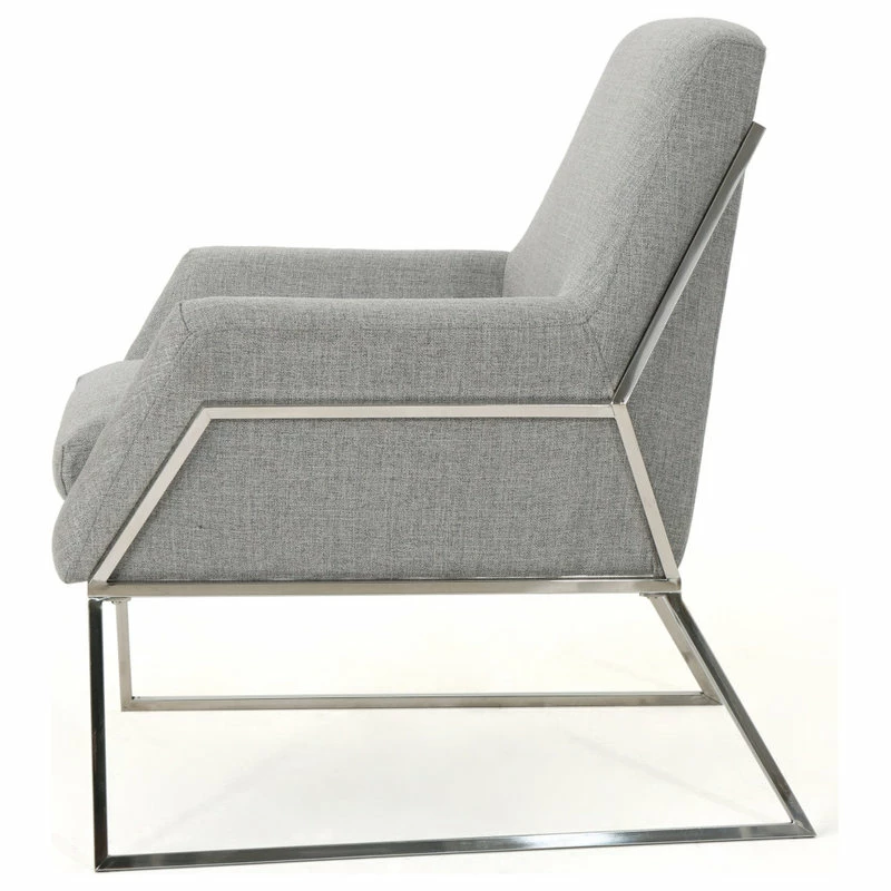 Buy ⌛ GDFStudio GDF Studio Zach Modern Fabric Armchair With Stainless Steel Frame, Gray ✔️ 5 Buy ⌛ GDFStudio GDF Studio Zach Modern Fabric Armchair With Stainless Steel Frame, Gray ✔️ - Image 5