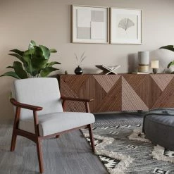 New ✨ Belleze Accent Chair Living Room Upholstered Armchair, Light Gray 👏 -Living Room Furniture Shop bbd189610200cc7e 7572 w800 h800 b0 p0