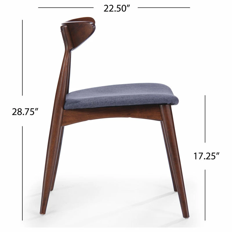 Coupon 🌟 GDFStudio GDF Studio Issaic Mid Century Design Wood Dining Chairs, Set Of 2, Charcoal/Waln 🔥 4 Coupon 🌟 GDFStudio GDF Studio Issaic Mid Century Design Wood Dining Chairs, Set Of 2, Charcoal/Waln 🔥 - Image 4