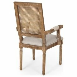 Discount 🌟 GDFStudio Zentner Wood And Cane Upholstered Dining Chair, Beige + Natural, Set Of 2 🥰 -Living Room Furniture Shop be01636e00d3e1bd 0189 w800 h800 b1 p0
