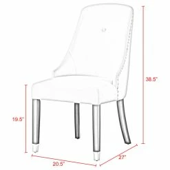 Coupon ✨ MOD The Grand Dining Chair, Set Of 2, White Leather Pu/Goldtone 💯 -Living Room Furniture Shop bfc107bb0e9f6965 2193 w800 h800 b1 p0