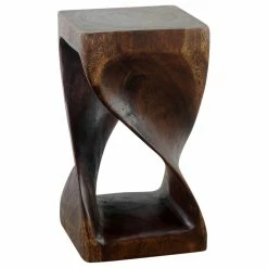 Discount ✨ Kammika Import Export Co., Ltd (Thailand) Haussmann® Original Wood Twist Stool 10 X 10 X 18 In High Mocha Oil 🎁