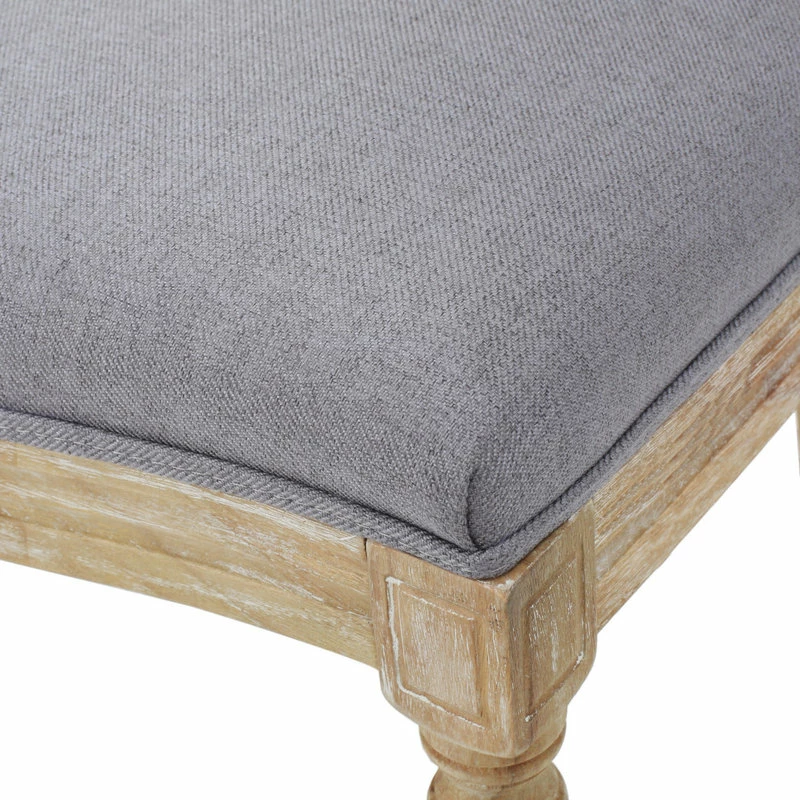 Outlet 👍 GDFStudio Jerome French Country Dining Chairs, Set Of 4, Light Gray/Natural, Fabric, Rubberwood 🎁 8 Outlet 👍 GDFStudio Jerome French Country Dining Chairs, Set Of 4, Light Gray/Natural, Fabric, Rubberwood 🎁 - Image 8