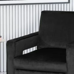 Outlet 🤩 GDFStudio Kerman Modern Glam Velvet Club Chair, Black/Silver 😍 -Living Room Furniture Shop c321728f0f906aa7 7765 w800 h800 b0 p0